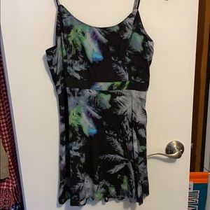 Palm Tree Black Mini Dress Top